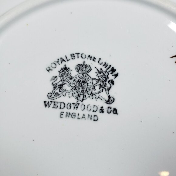 Lunch Plate Tea Leaf 7.75 Inch Royalstone China Wedgwood & Co. Antique Ironstone - Picture 5 of 5
